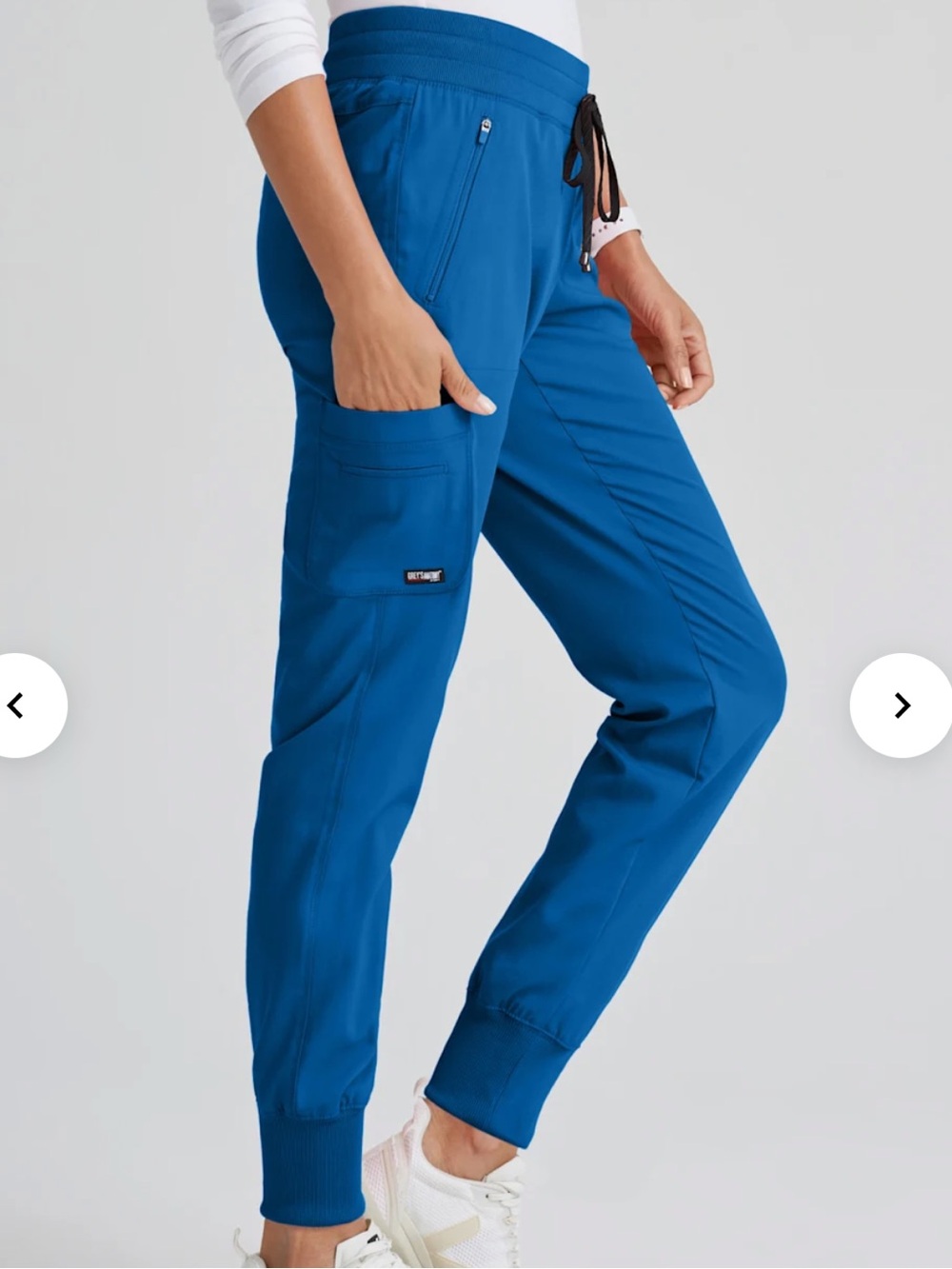 Grey's Anatomy 5-Pocket Mid Rise Jogger Scrub Pants in Royal Blue